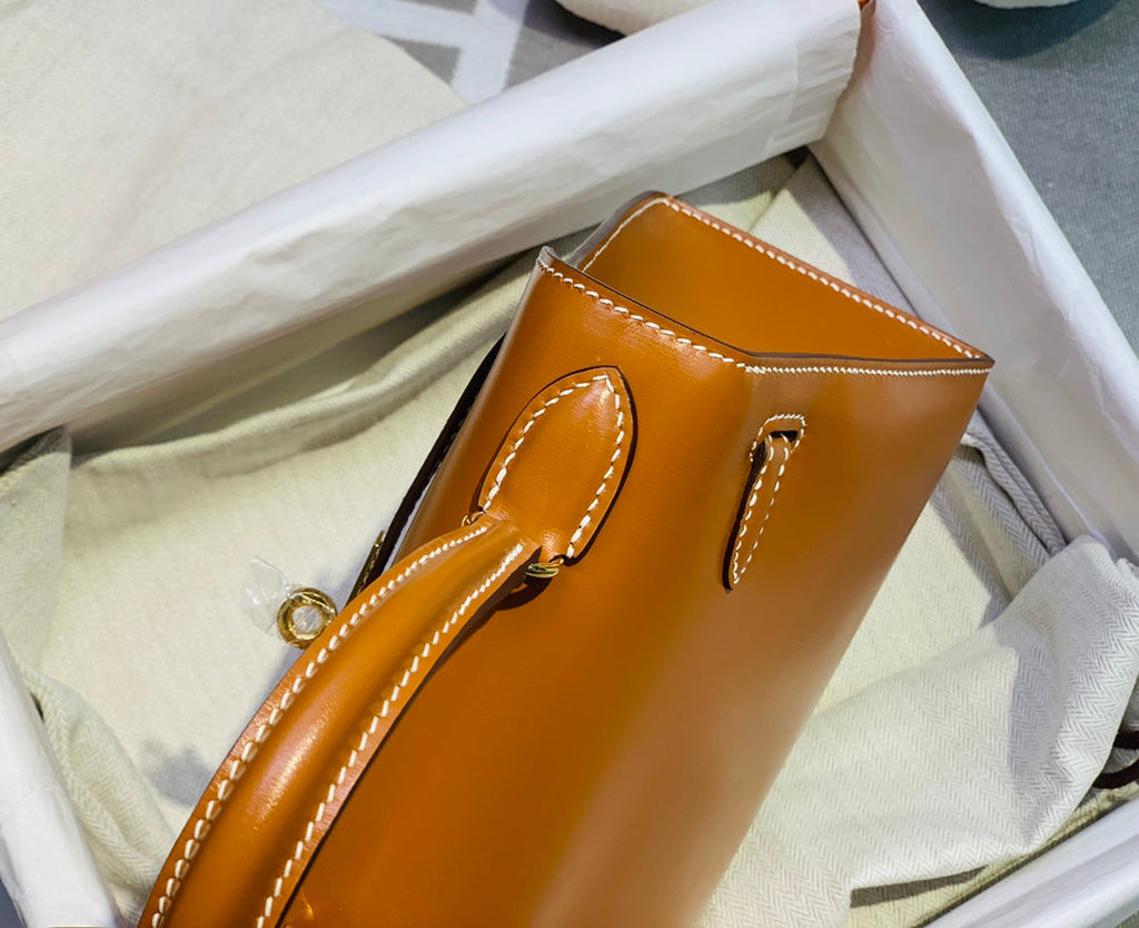 KELLY MINI 20 BAG IN BRONZE BROWN SMOOTH CALFSKIN WITH GOLD HARDWARE (MADE-TO-ODER)