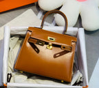 KELLY MINI 20 BAG IN BRONZE BROWN SMOOTH CALFSKIN WITH GOLD HARDWARE (MADE-TO-ODER)