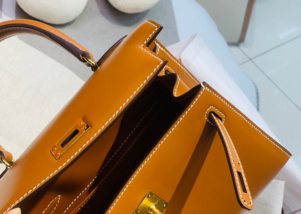 KELLY MINI 20 BAG IN BRONZE BROWN SMOOTH CALFSKIN WITH GOLD HARDWARE (MADE-TO-ODER)