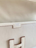 JIGE ELAN 29 クラッチバッグ（ビスクベージュカーフスキン、リザードスキン使用、オーダーメイド）