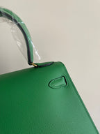 KELLY MINI 20 BAG IN EMERALD GREEN CALFSKIN WITH GOLD HARDWARE (MADE-TO-ODER)