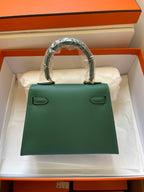 KELLY MINI 20 BAG IN DARK GREEN CALFSKIN WITH GOLD HARDWARE (MADE-TO-ODER)