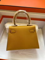 KELLY MINI 20 BAG IN DIJON YELLOW CALFSKIN WITH GOLD HARDWARE (MADE-TO-ODER)