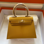 KELLY MINI 20 BAG IN DIJON YELLOW CALFSKIN WITH GOLD HARDWARE (MADE-TO-ODER)