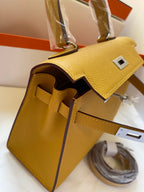 KELLY MINI 20 BAG IN DIJON YELLOW CALFSKIN WITH GOLD HARDWARE (MADE-TO-ODER)