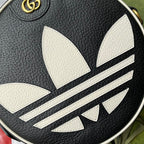 GGxADIDAS オフィディア ショルダーバッグ 22 ブラック＆ホワイト カーフスキン