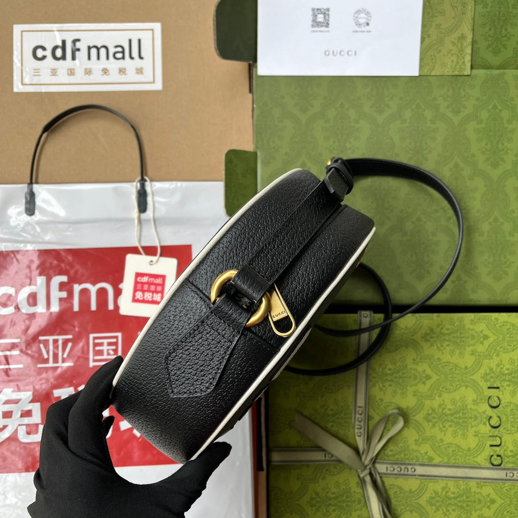 GGxADIDAS オフィディア ショルダーバッグ 22 ブラック＆ホワイト カーフスキン