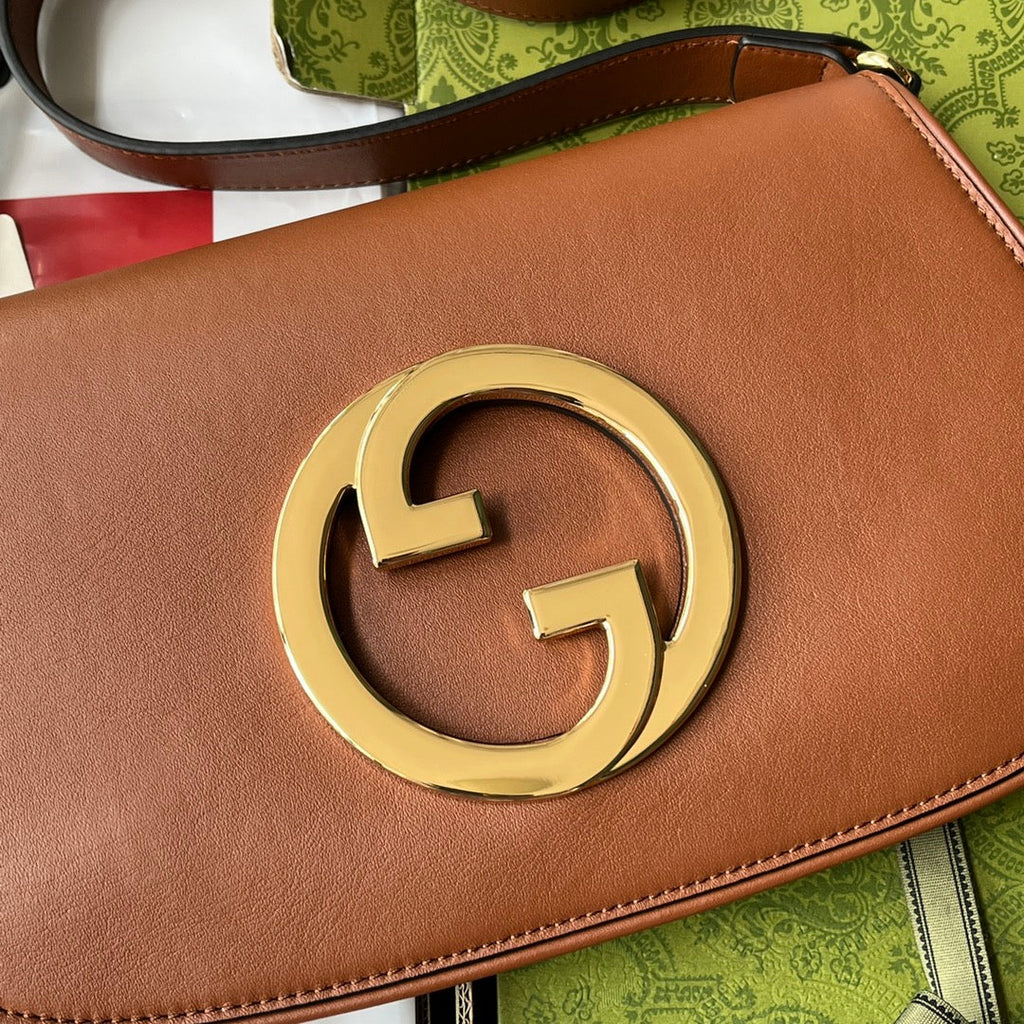 BLONDIE SHOULDER BAG 28 IN BRONZE BROWN LAMBSKIN GOLD HARDWARE