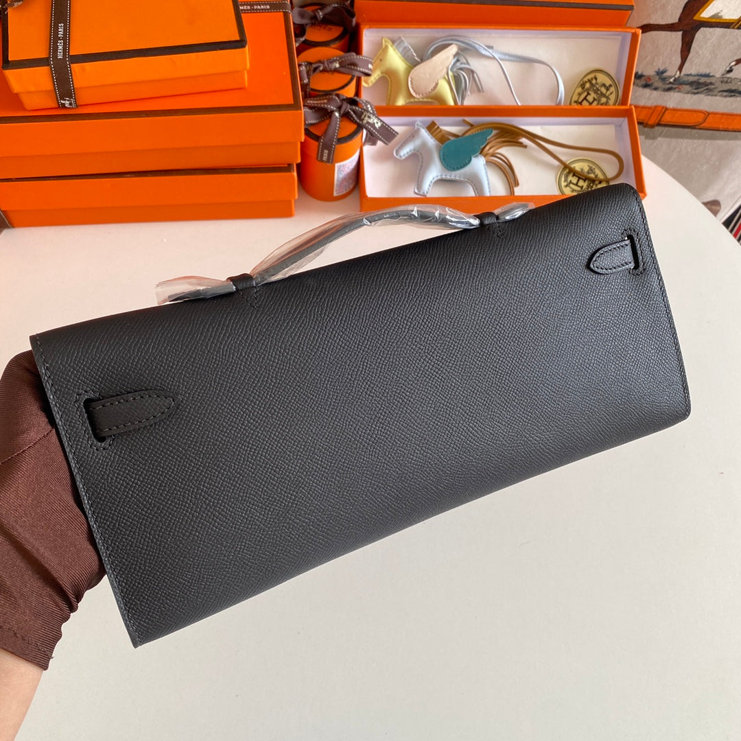 ケリーカット 31 ブラックカーフスキン ゴールド金具