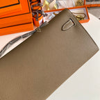 KELLY CUT 31 IN MOCHA BROWN CALFSKIN WITH SILVER HARDWARE