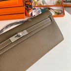 KELLY CUT 31 IN MOCHA BROWN CALFSKIN WITH SILVER HARDWARE