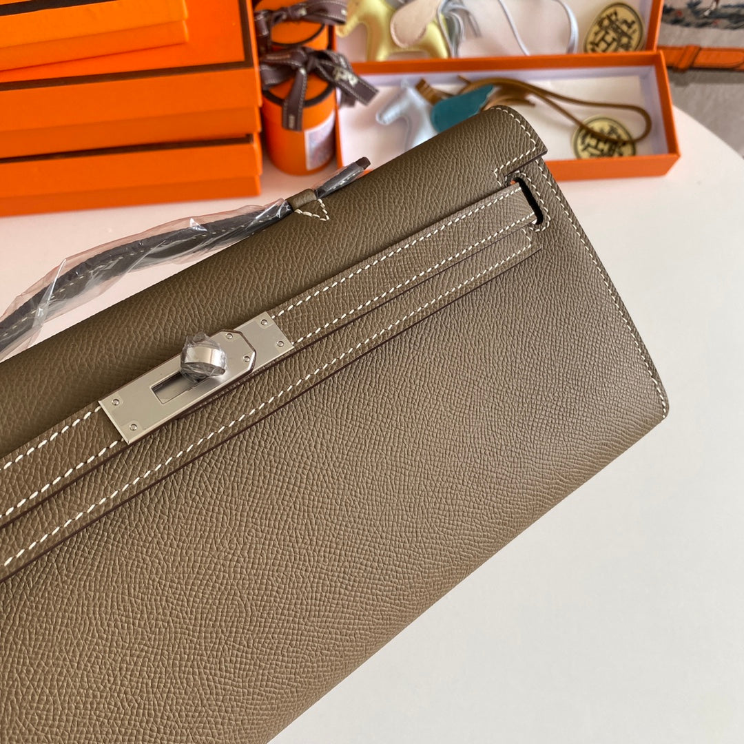 ケリーカット 31 モカブラウンカーフスキン、シルバー金具