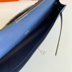 KELLY CUT 31 IN CLASSIC BLUE CALFSKIN WITH SILVER HARDWARE
