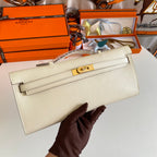 ケリーカット 31 ベージュクリームカーフスキン、ゴールド金具