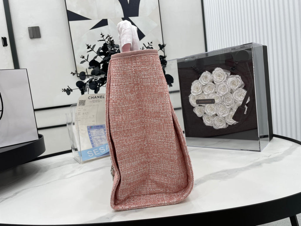 CC DEAUVILLE ラージ 38 トートバッグ（ライトピンク キャンバス）