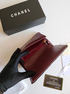 CC ジップ付きロングパース 19 ブラック グレインカーフスキン ゴールドアイコン