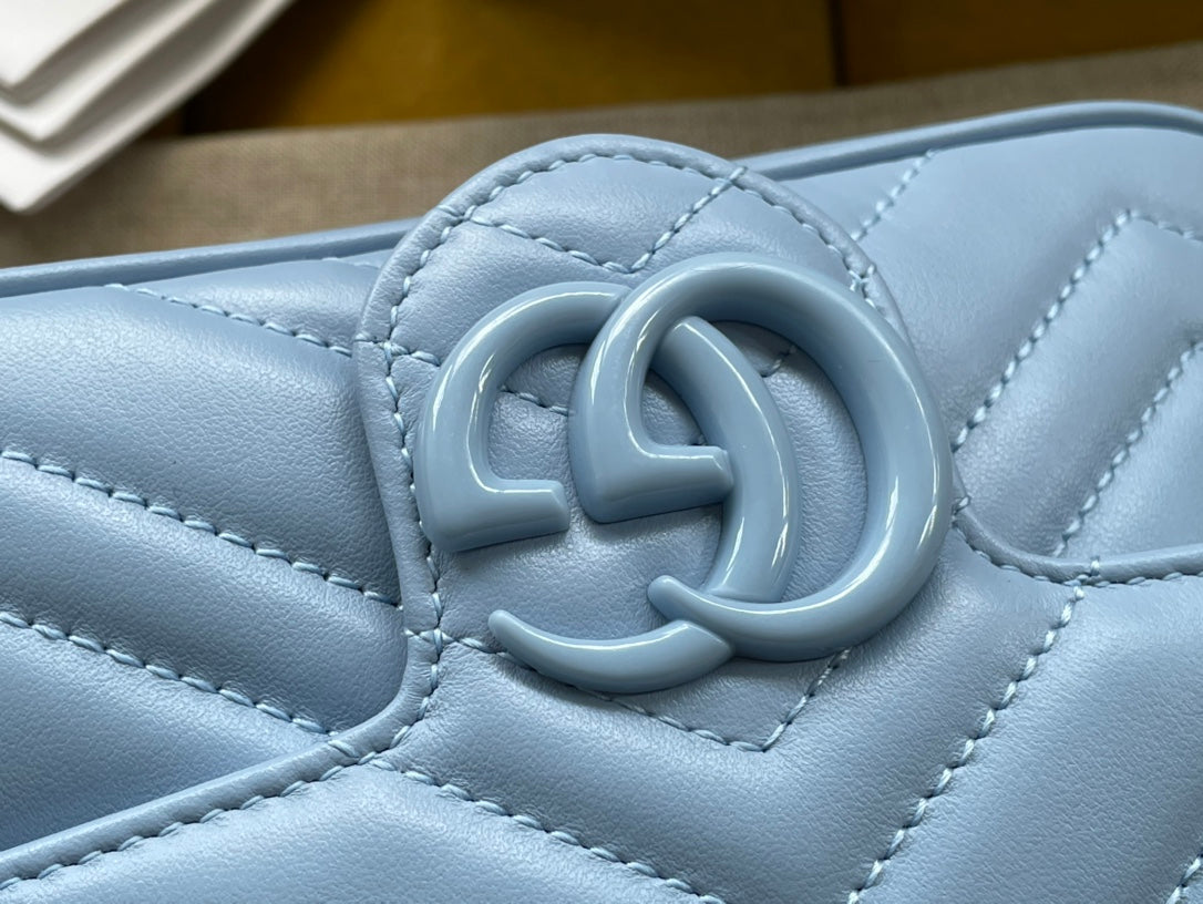 マーモント ミニハンドバッグ 16インチ ブルーパステルカーフスキン