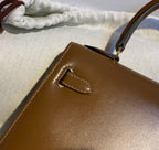 KELLY MINI 20 BAG IN CHOCOLATE BROWN SMOOTH CALFSKIN WITH GOLD HARDWARE (MADE-TO-ODER)