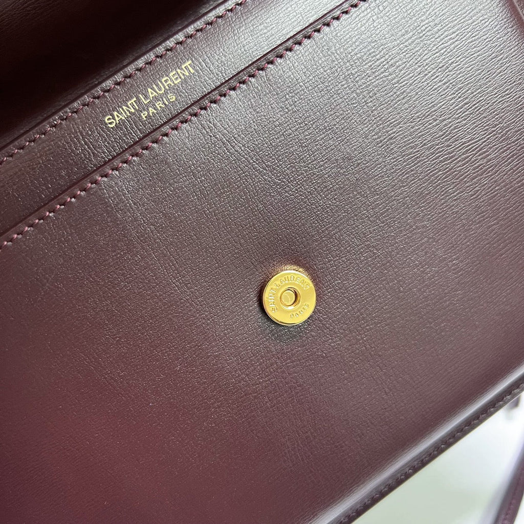 サンセット ミディアム 22インチ マルーンカーフスキン ゴールドハードウェア