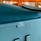 JIGE ELAN 29 エーゲブルーカーフスキンクラッチ