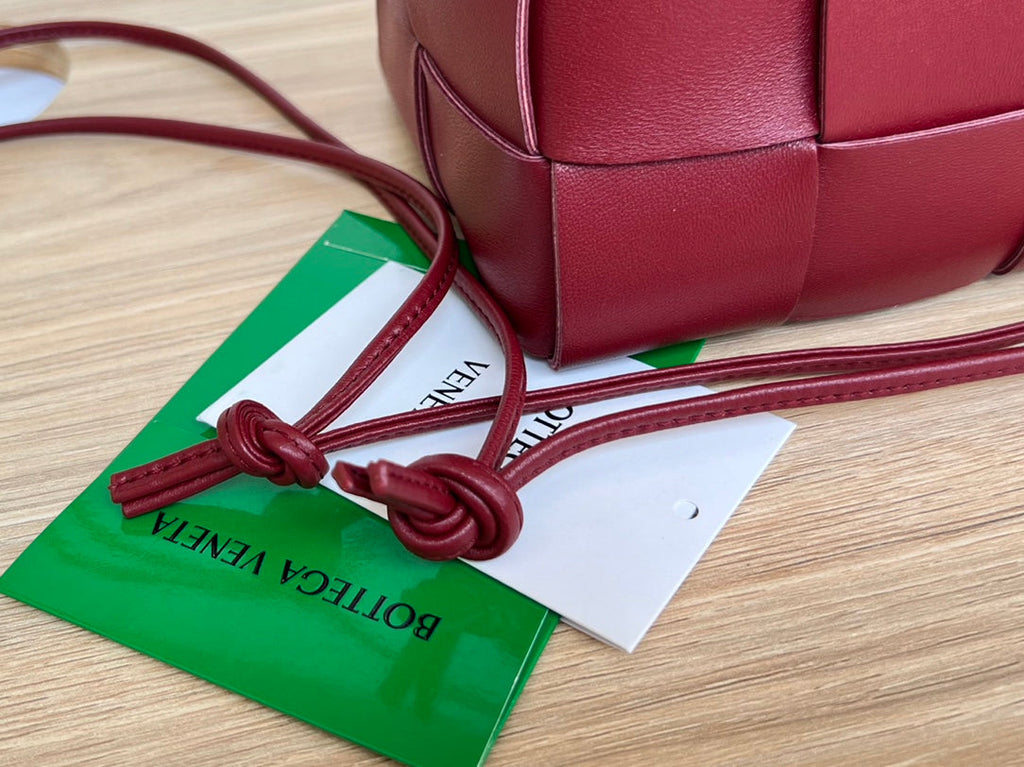 スモールカセットバケット 18インチ バーガンディレッドカーフスキン