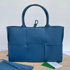 ARCO TOTE 36 IN AEGEAN BLUE CALFSKIN