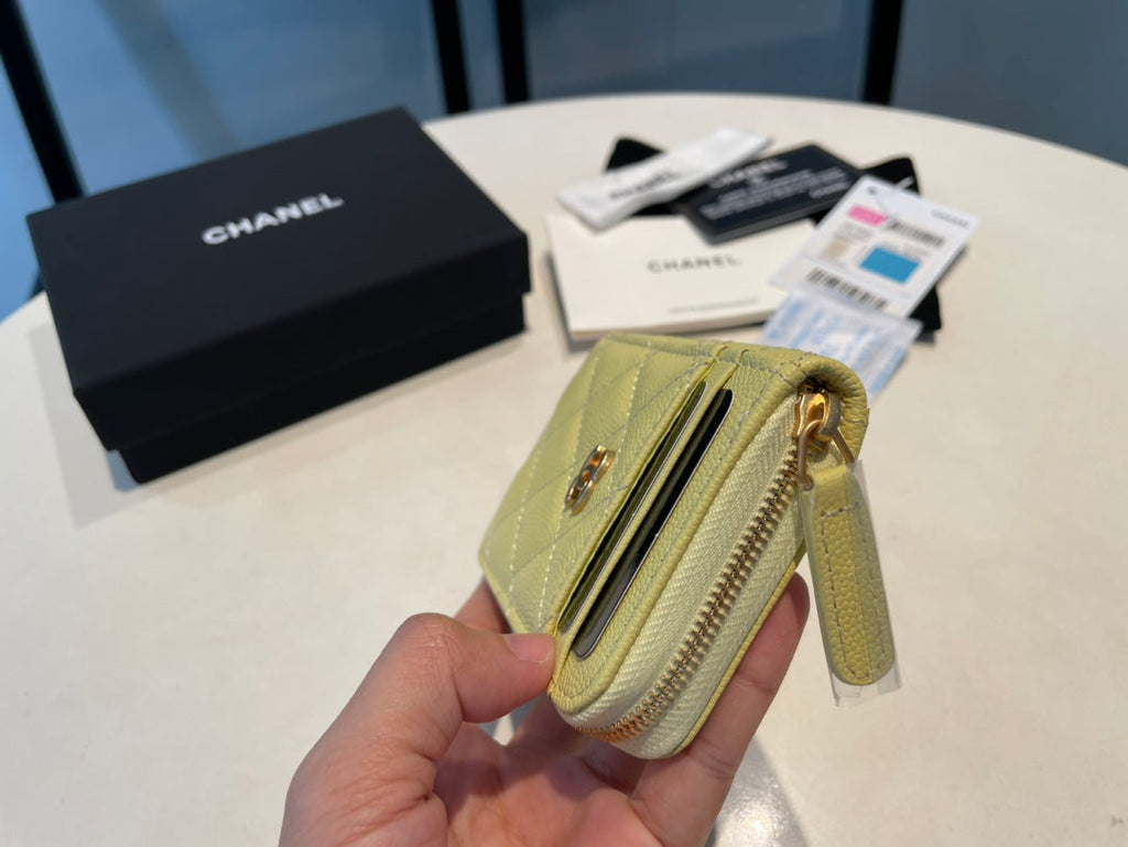 CC ジップ付きコインパース 11 イエロー グレインカーフスキン