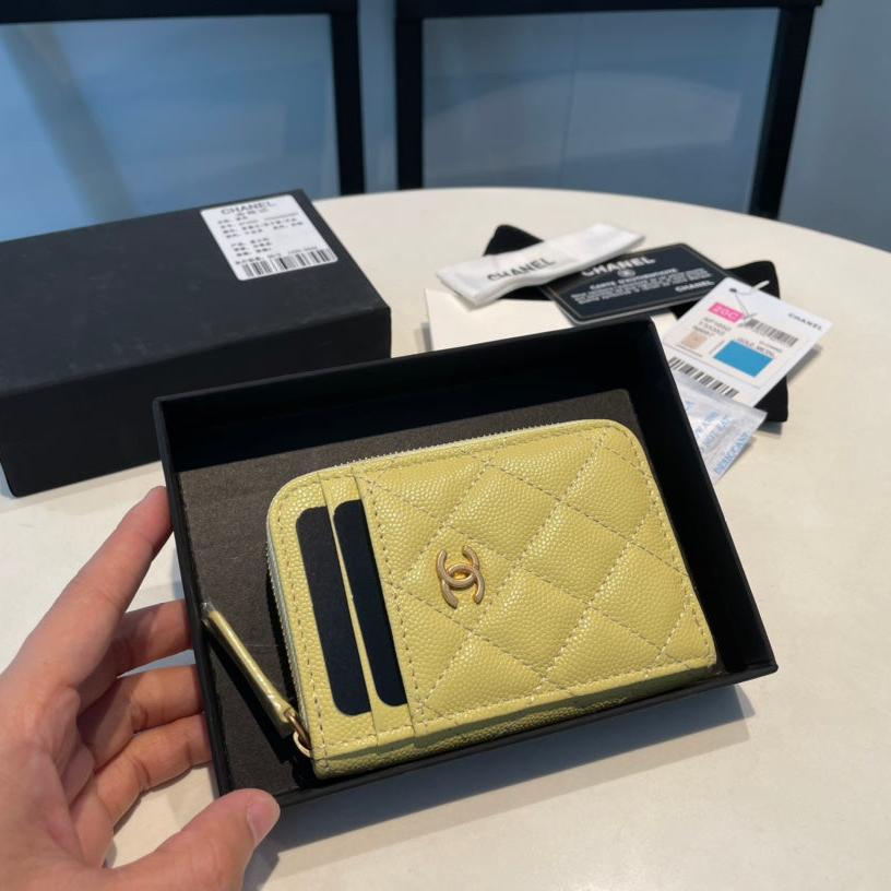 CC ジップ付きコインパース 11 イエロー グレインカーフスキン