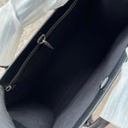 タイガープリント ミディアム トートバッグ 38 ブラック キャンバス＆レザートリム