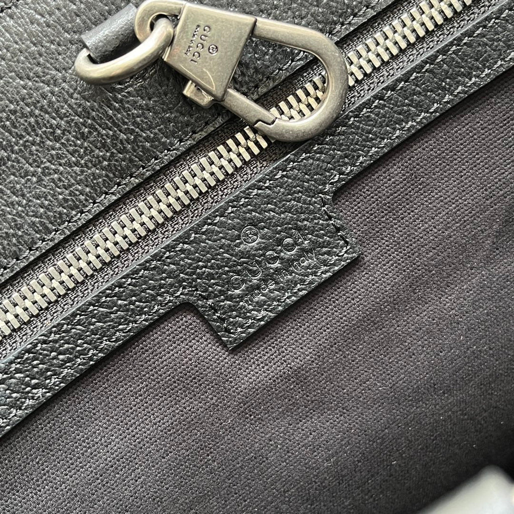 タイガープリント ミディアム トートバッグ 38 ブラック キャンバス＆レザートリム