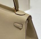 KELLY MINI 20 BAG IN TAN BROWN CALFSKIN WITH GOLD HARDWARE (MADE-TO-ODER)