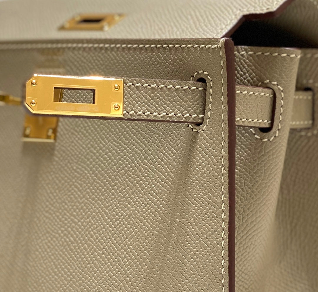 KELLY MINI 20 BAG IN TAN BROWN CALFSKIN WITH GOLD HARDWARE (MADE-TO-ODER)