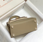 KELLY MINI 20 BAG IN TAN BROWN CALFSKIN WITH GOLD HARDWARE (MADE-TO-ODER)