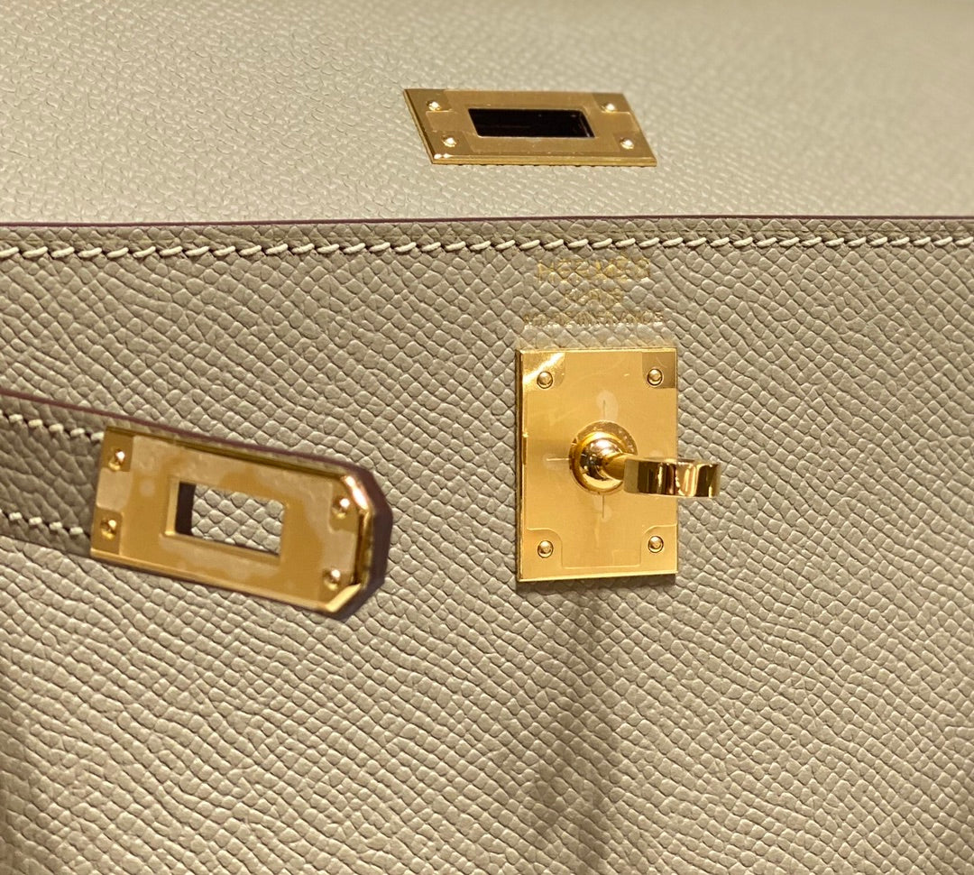 KELLY MINI 20 BAG IN TAN BROWN CALFSKIN WITH GOLD HARDWARE (MADE-TO-ODER)