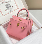 KELLY MINI 20 BAG IN ROUGE PINK CALFSKIN WITH GOLD HARDWARE (MADE-TO-ODER)
