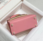 KELLY MINI 20 BAG IN ROUGE PINK CALFSKIN WITH GOLD HARDWARE (MADE-TO-ODER)