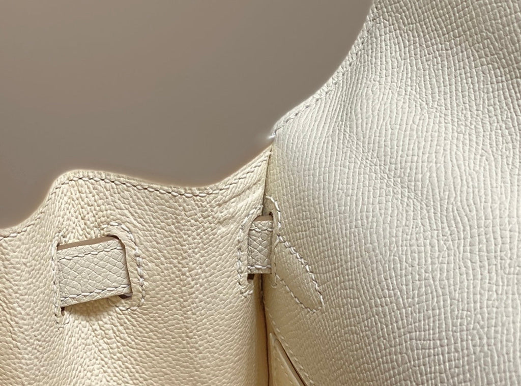 KELLY MINI 20 BAG IN WHITE CALFSKIN WITH GOLD HARDWARE (MADE-TO-ODER)