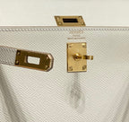 KELLY MINI 20 BAG IN WHITE CALFSKIN WITH GOLD HARDWARE (MADE-TO-ODER)