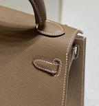 KELLY MINI 20 BAG IN MEDIUM BROWN CALFSKIN WITH GOLD HARDWARE (MADE-TO-ODER)