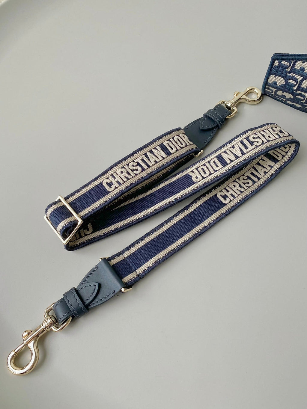 ミディアム ディオールキャンプ バッグ 28 オブリーク ブルー エンブロイダリー