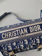 SMALL DIORCAMP BAG 23 OBLIQUE BLUE EMBROIDERY