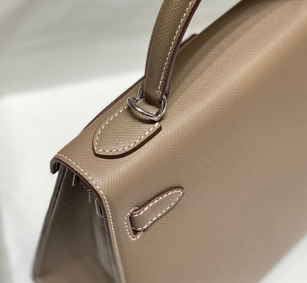 ケリー 28cm エトゥープ エプソムカーフスキン ゴールド金具