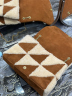 ジェイミー 4.3 ラージバッグ 38インチ ブラウンスエードミックスベージュシアリングゴールド金具