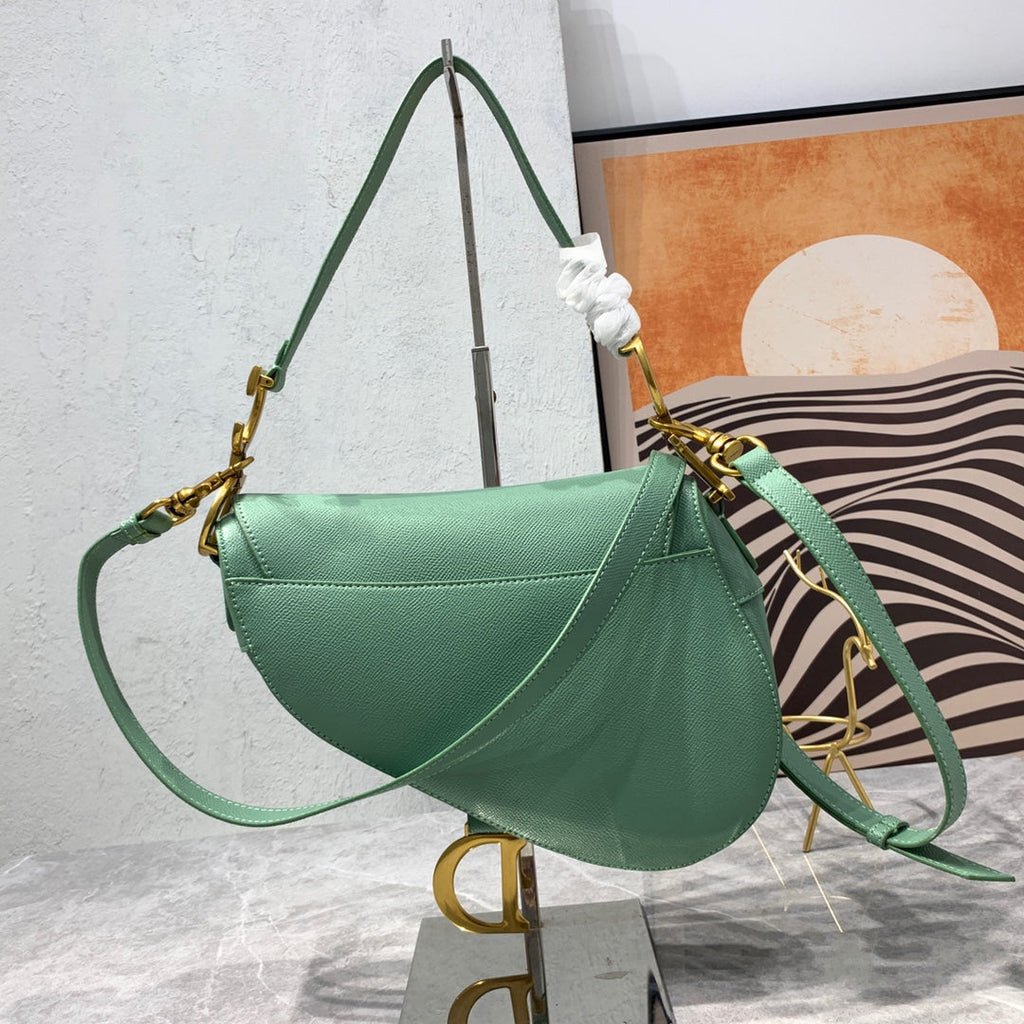 CDサドルバッグストラップ ウォームトープ グレイングリーンカーフスキン