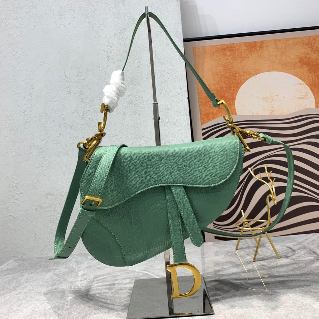 CDサドルバッグストラップ ウォームトープ グレイングリーンカーフスキン