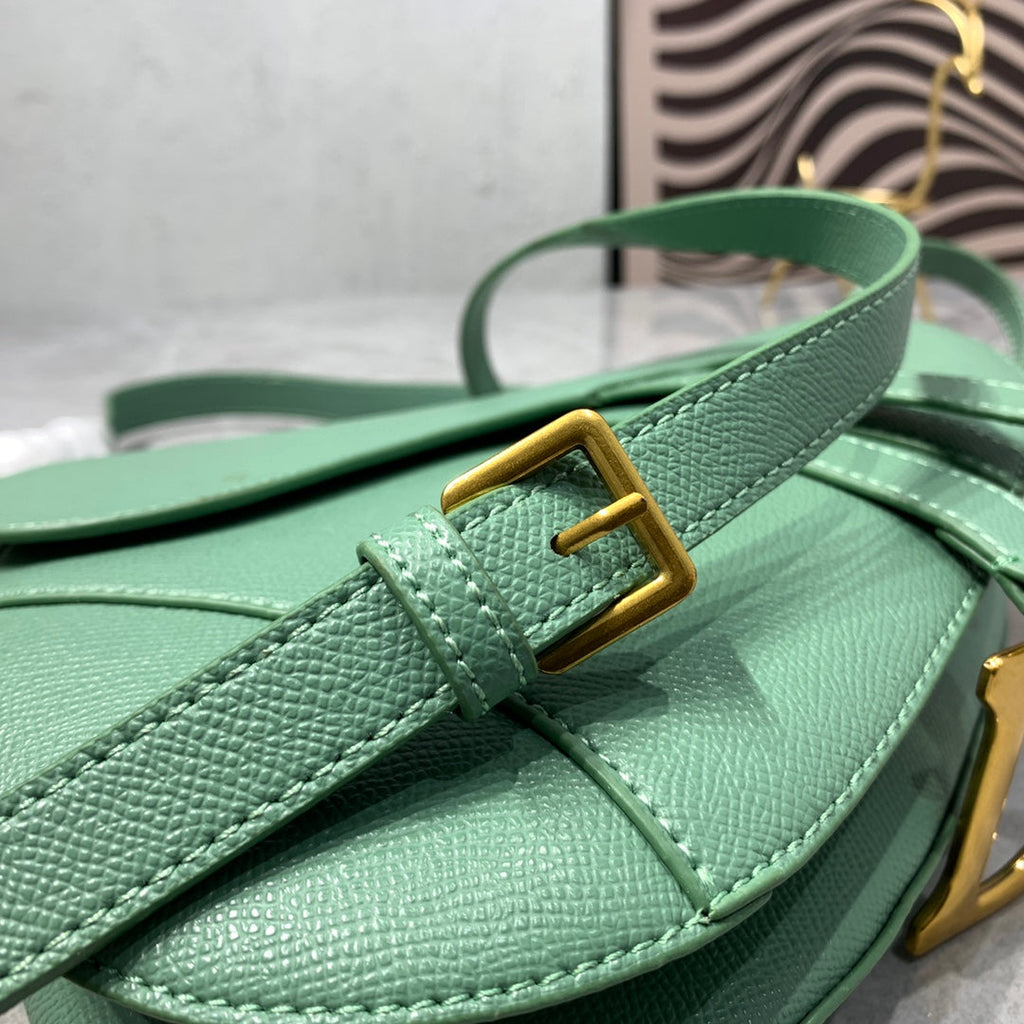 CDサドルバッグストラップ ウォームトープ グレイングリーンカーフスキン