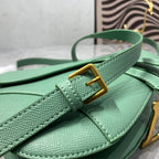 CDサドルバッグストラップ ウォームトープ グレイングリーンカーフスキン