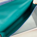 JIGE ELAN 29 クラッチバッグ（ティールグリーンカーフスキン、ロイヤルブルーリザードスキン使用）（オーダーメイド）