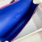 JIGE ELAN 29 CLUTCH IN COBALT BLUE CALFSKIN WITH VIOLET PURPLE LIZARD SKIN (MADE-TO-ODER)