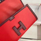 JIGE ELAN 29 クラッチバッグ（キャンディレッドカーフスキン、ワインレッドリザードスキン使用）（オーダーメイド）